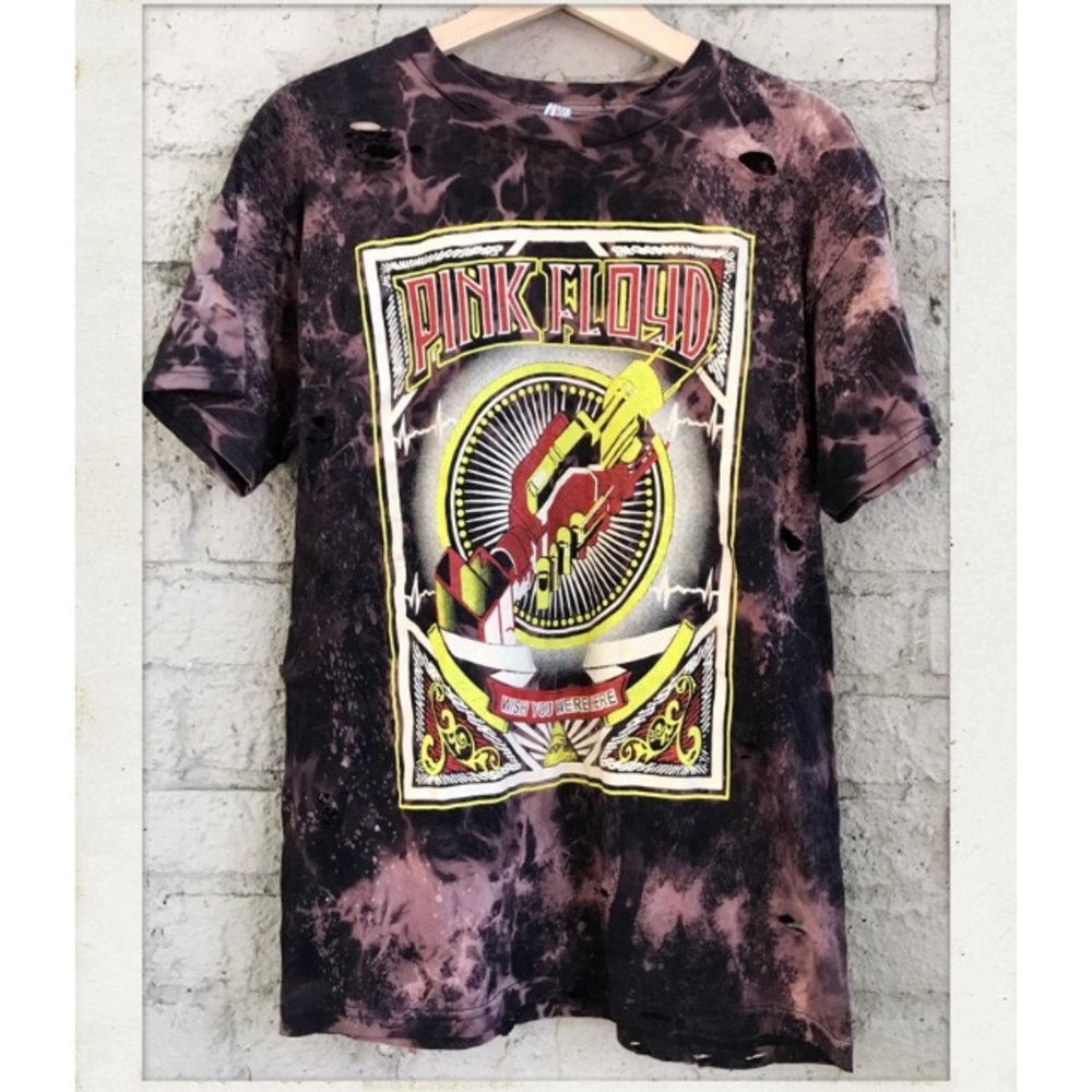 Pink Floyd Wish you were here acid washed t shirt